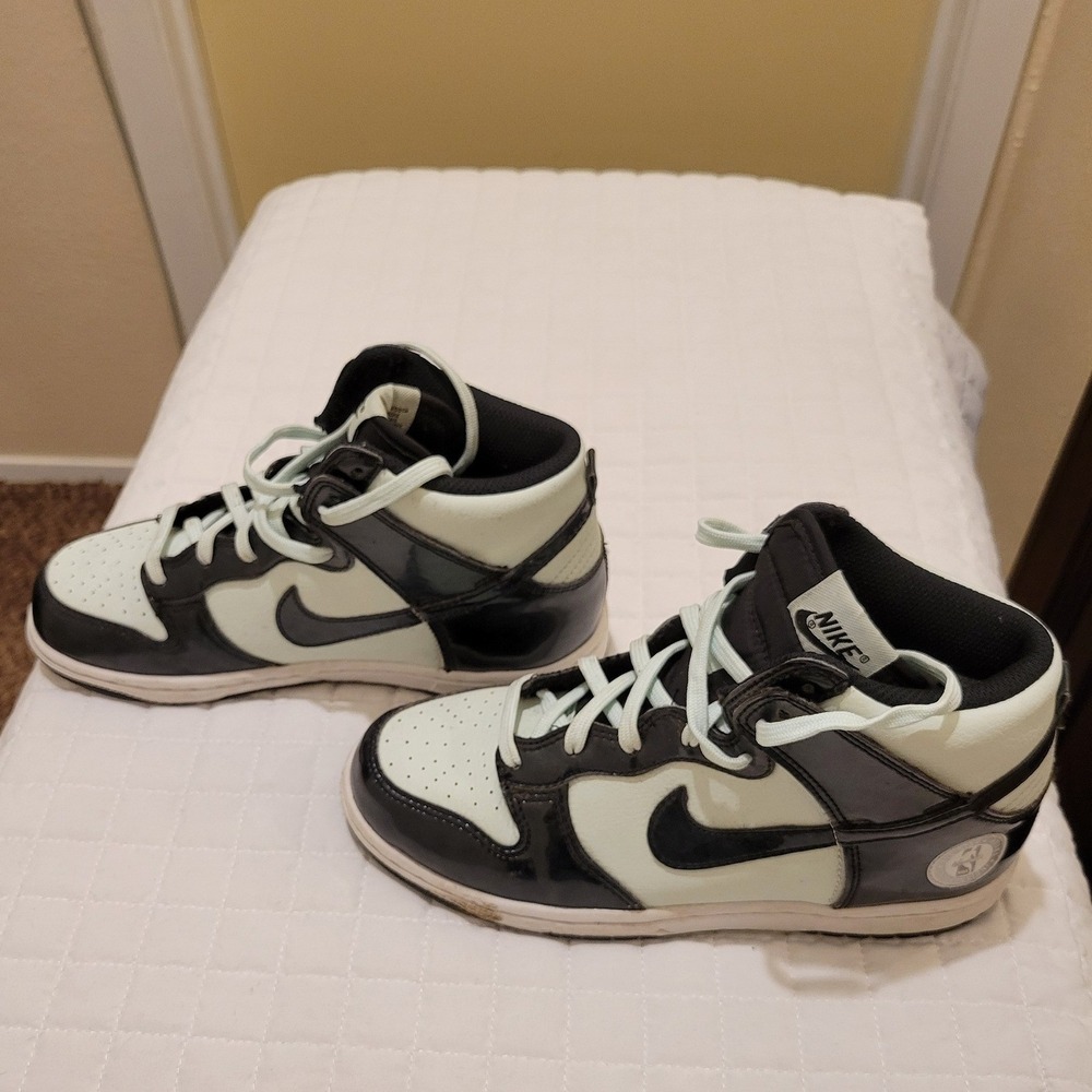 Nike Kids'‎ 3Y Dunk High SE All Star 2021 Basketball Sneakers Barely Green Black - Picture 5 of 8